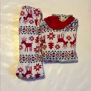 Hanna Andersson Red and White Reindeer Pajama Set